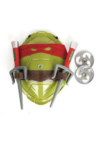 Боевой набор Рафаэля "Черепашки Ниндзя" : маска, панцирь, 2 сюрикена, кинжалы Саи - фото